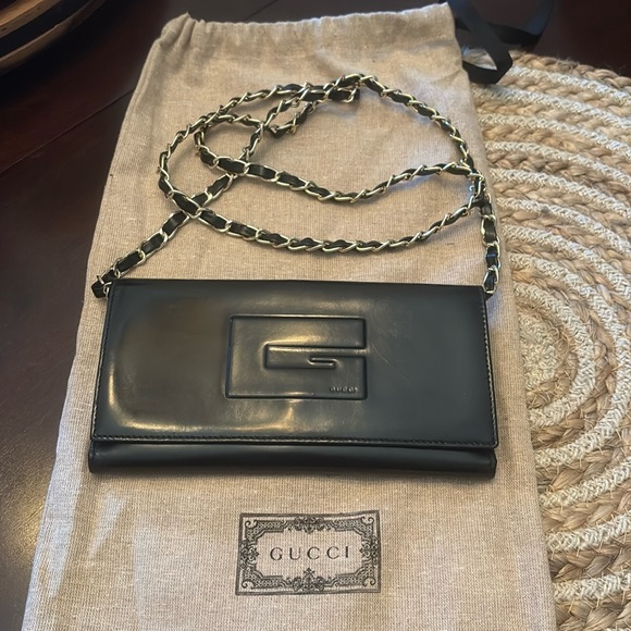 Gucci Black Leather Chain Wallet - Picture 1 of 1